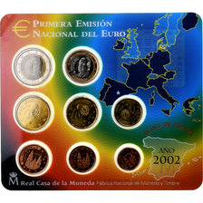 Spain, Juan Carlos I, 1 Cent to 2 Euro, BU, 2002, Madrid, MS(65-70)
