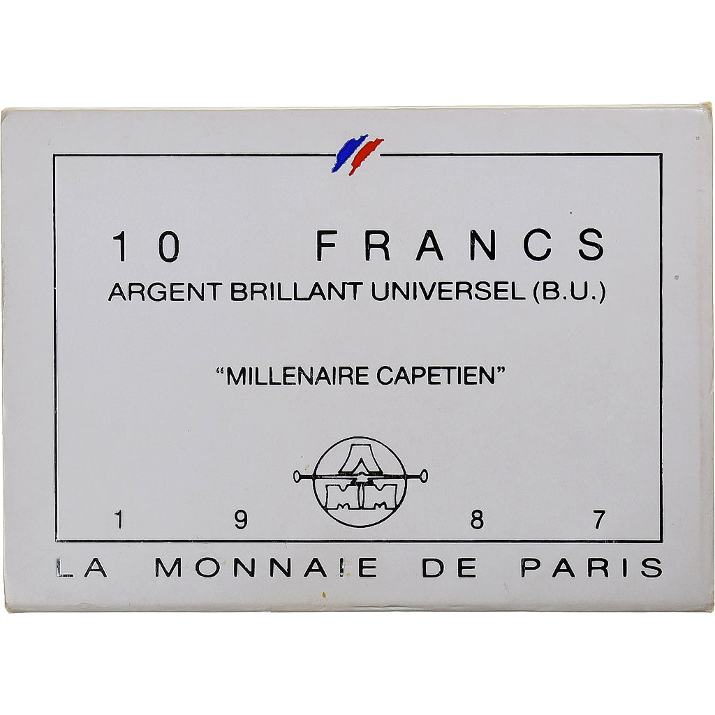 France, 10 Francs, Millénaire Capétien, 1987, Monnaie de Paris, BU, Silver