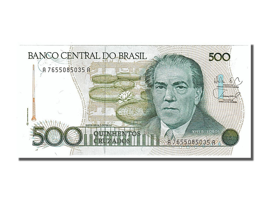 Banknote, Brazil, 500 Cruzados, 1988, UNC(65-70)