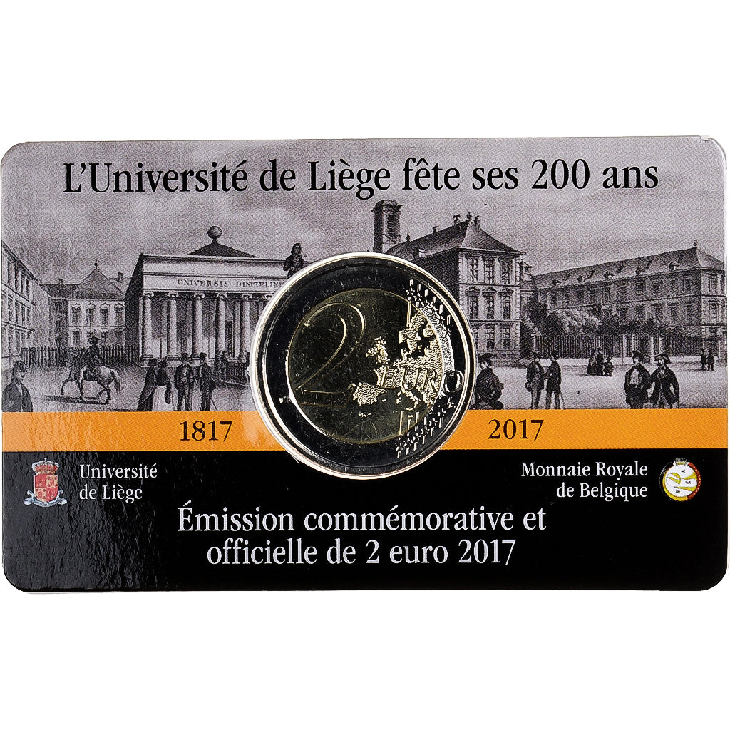 Belgium, 2 Euro, 200 Ans - Université de Liège, BU, 2017, Brussels