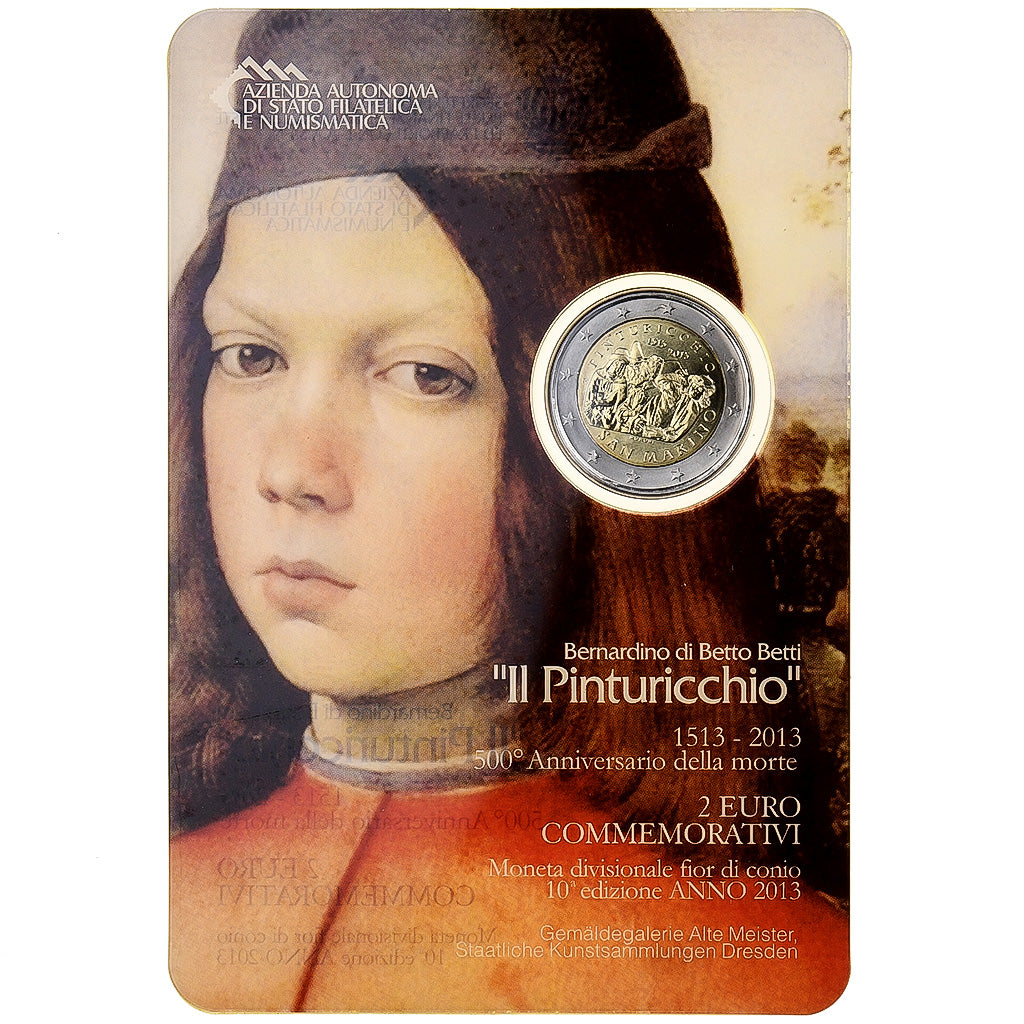 San Marino, 2 Euro, Il Pinturicchio, BU, 2013, Rome, Bimetálico, MS(65-70)