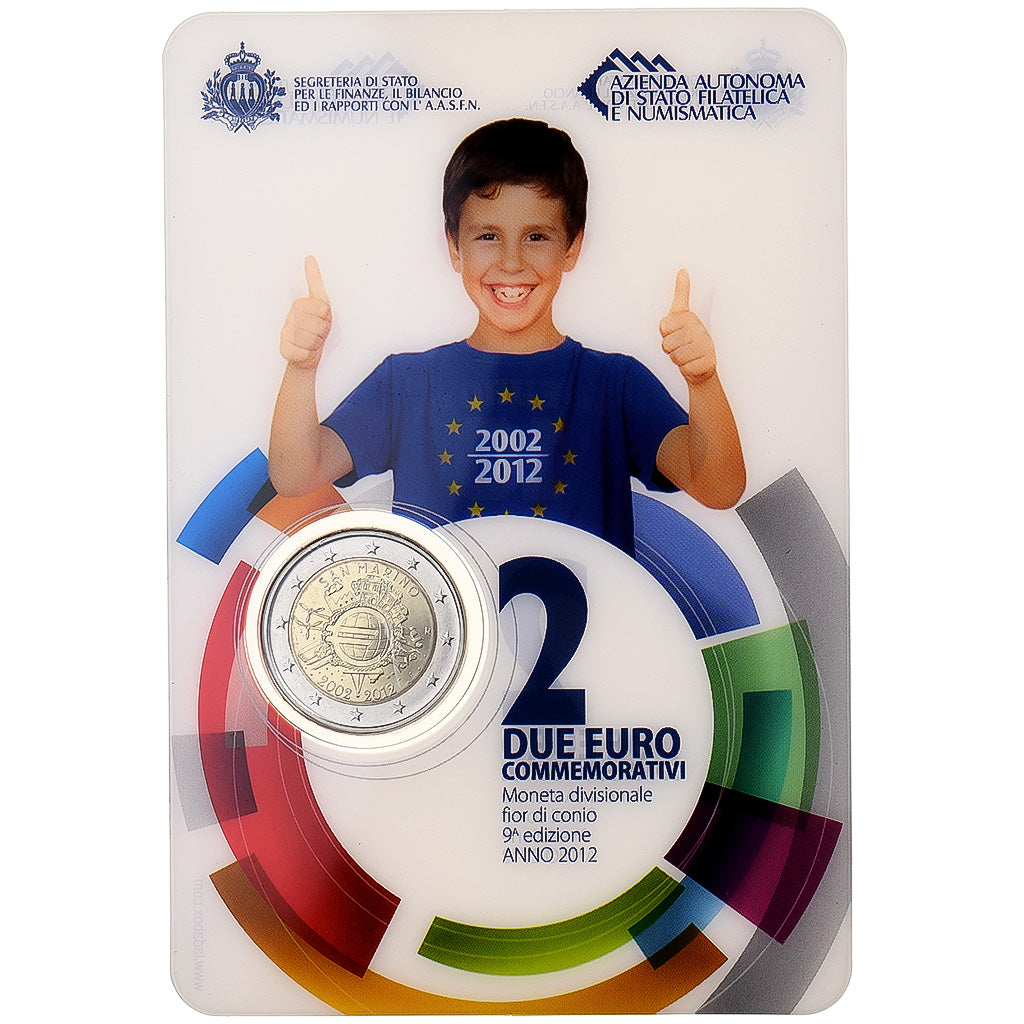 San Marino, 2 Euro, 10 ans de l'euro, BU, 2012, Rome, Bi-Metallic, STGL