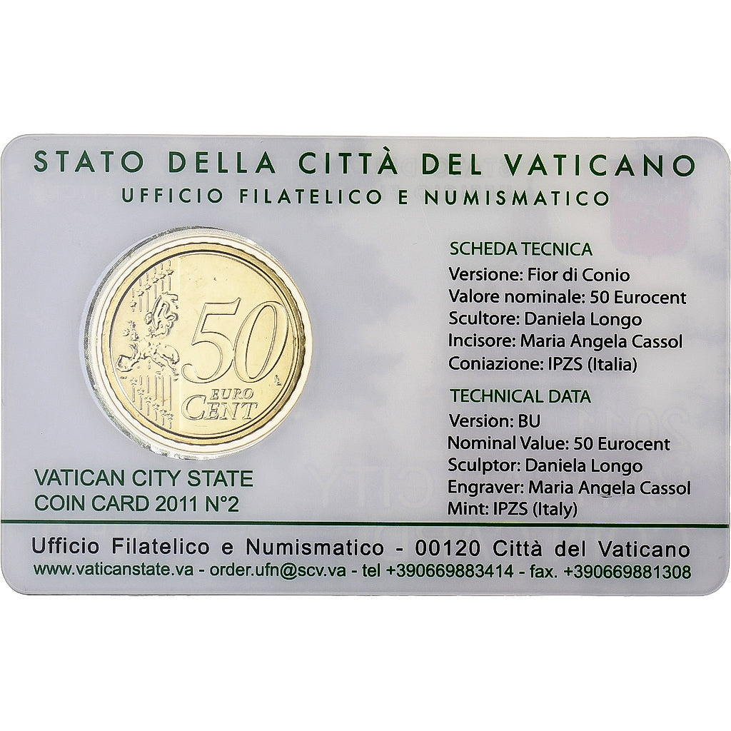 Vatican, Benedict XVI, 50 Euro Cent, BU, 2011, Rome, Nordic gold, MS(65-70)