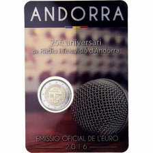 Andorra, 2 Euro, 25ème anniversaire de la radio-télé, BU, 2016, Madrid