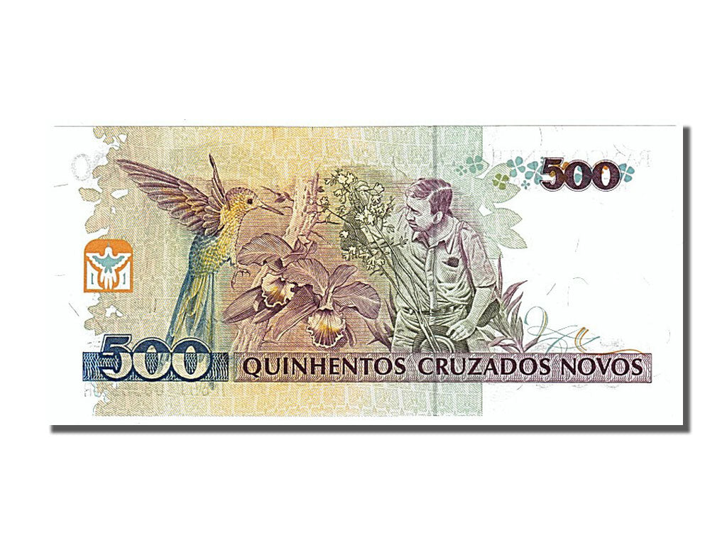 Banconote, Brasile, 500 Cruzeiros on 500 Cruzados Novos, 1990, FDS