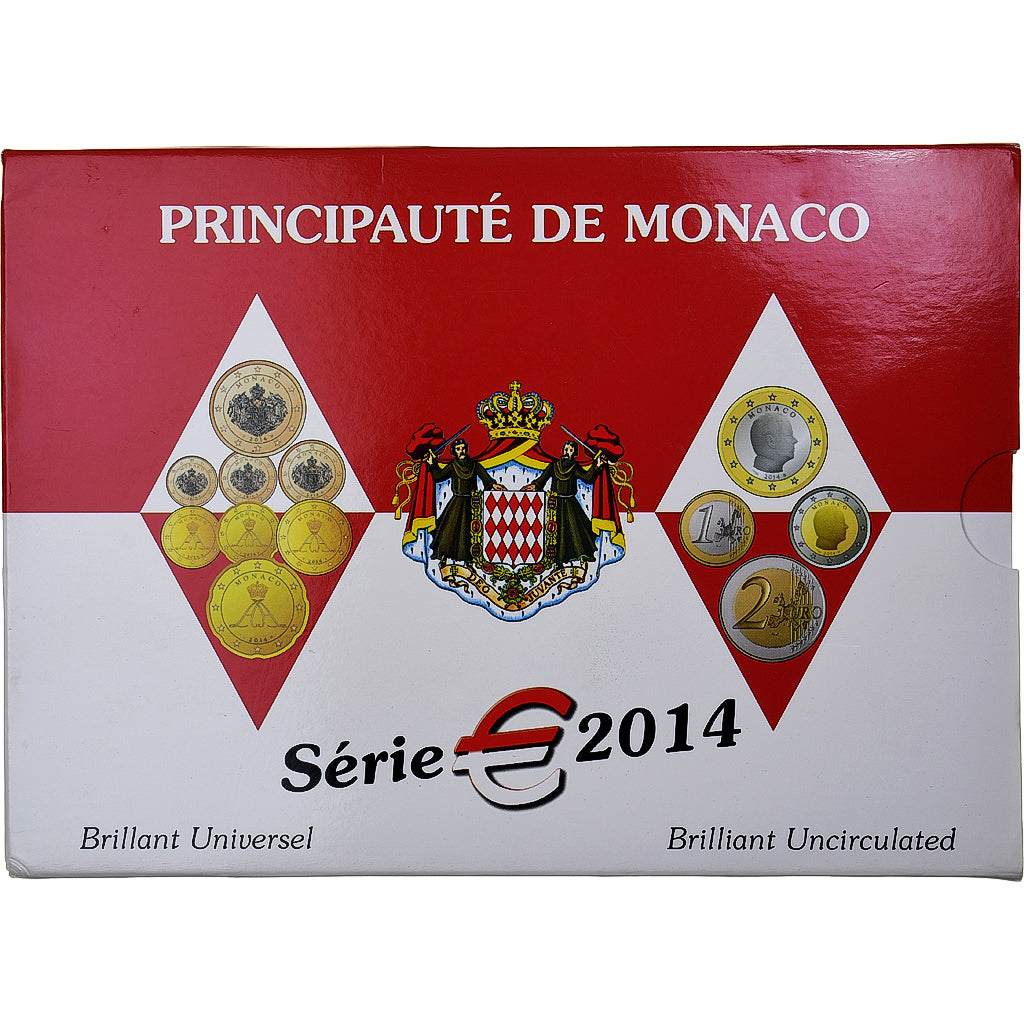 Mónaco, Albert II, 1 Cent to 2 Euro, BU, 2014, Monnaie de Paris, Sin