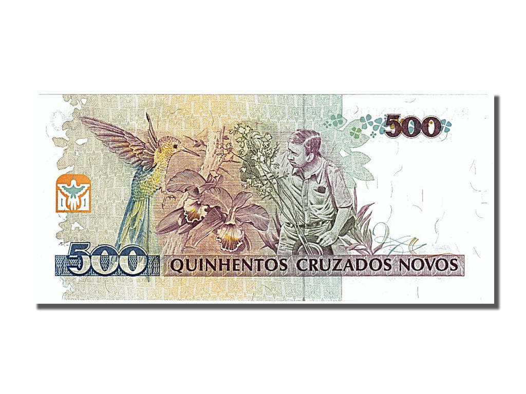 Biljet, Brazilië, 500 Cruzeiros on 500 Cruzados Novos, 1990, NIEUW