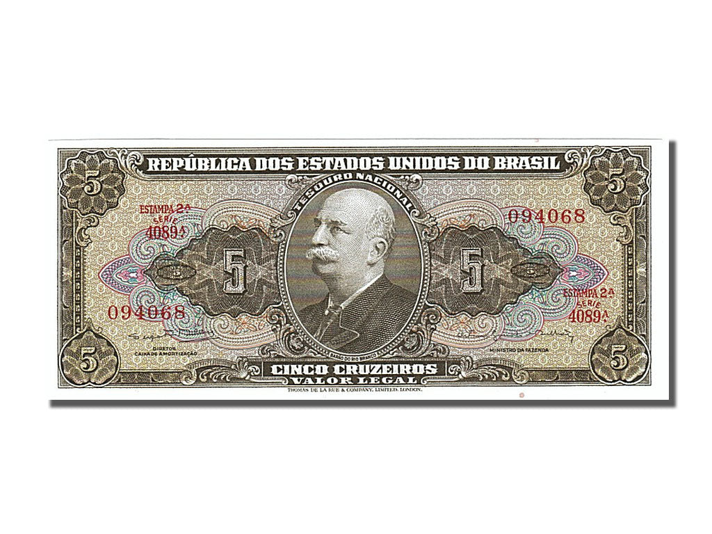 Banknote, Brazil, 5 Cruzeiros, 1964, UNC(65-70)