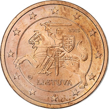 Lituania, 2 Euro Cent, 2015, Vilnius, Cobre chapado en acero, SC