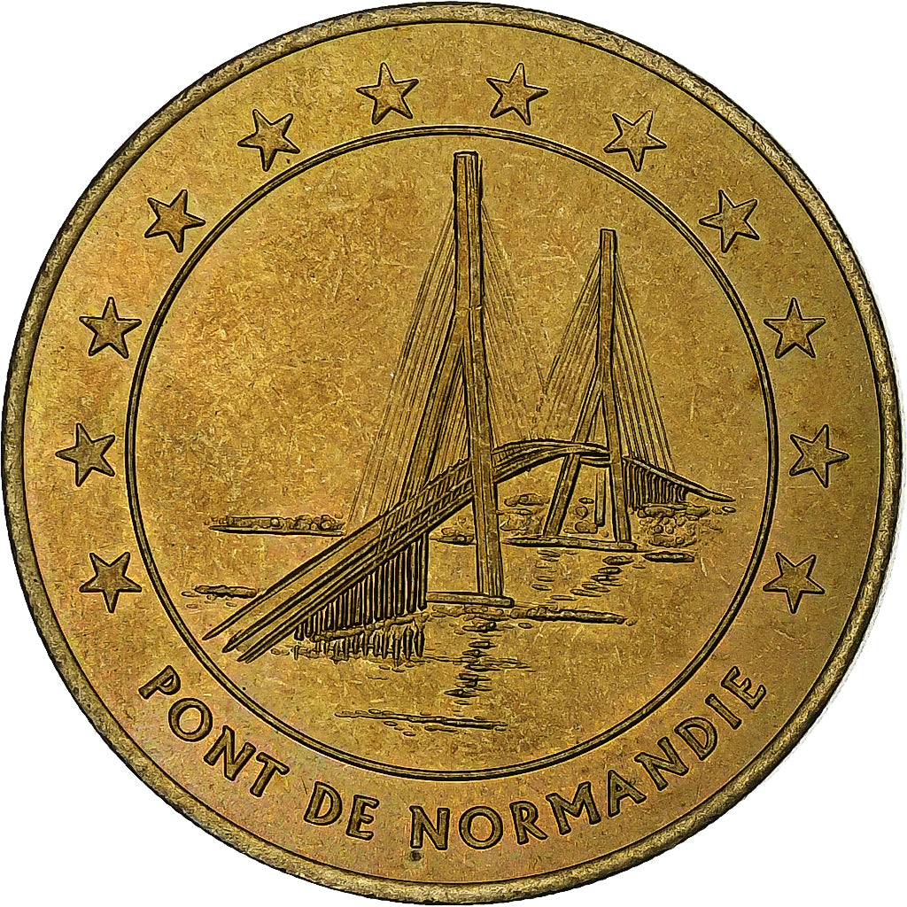 França, Euro du Havre, Pont de Normandie, 1996, Monnaie de Paris, Latão