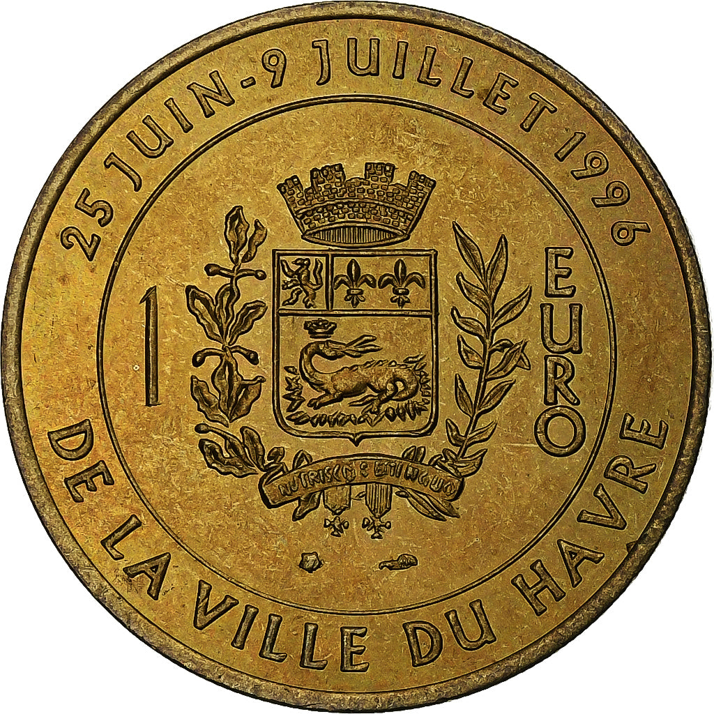 França, Euro du Havre, Pont de Normandie, 1996, Monnaie de Paris, Latão