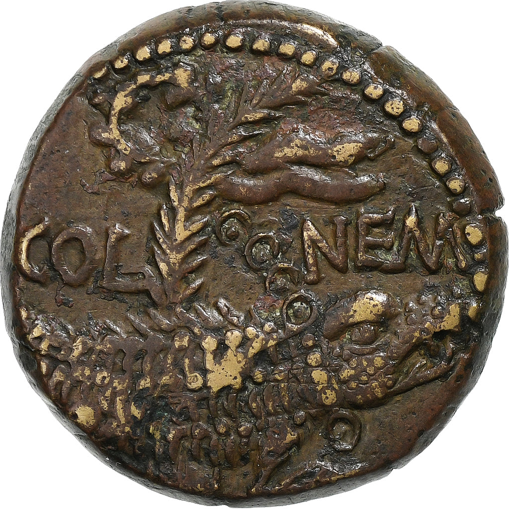 Augustus, As, 9-3 BC, Nemausus, Bronze, AU(50-53), RIC:158