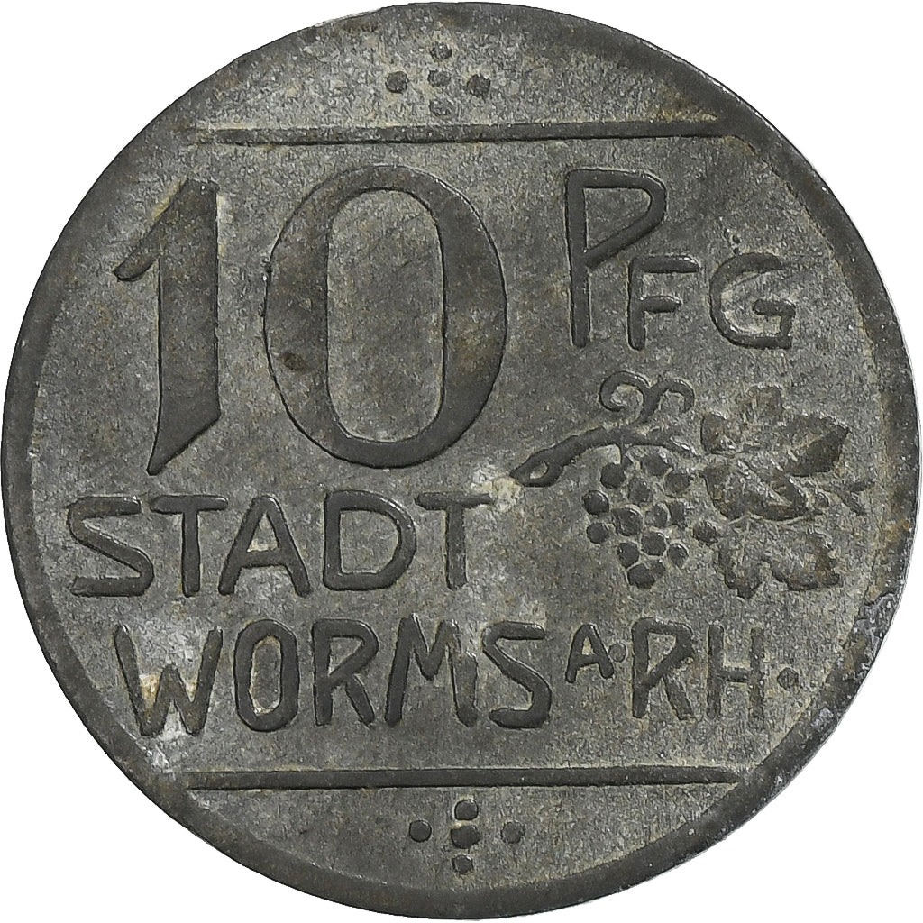 Germania, Stadt Worms, 10 Pfennig, 1918, SPL-, Zinco