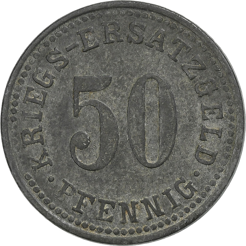 Germany, Stadt Wertheim am Main, 50 Pfennig, Undated (1917), AU(50-53), Zinc