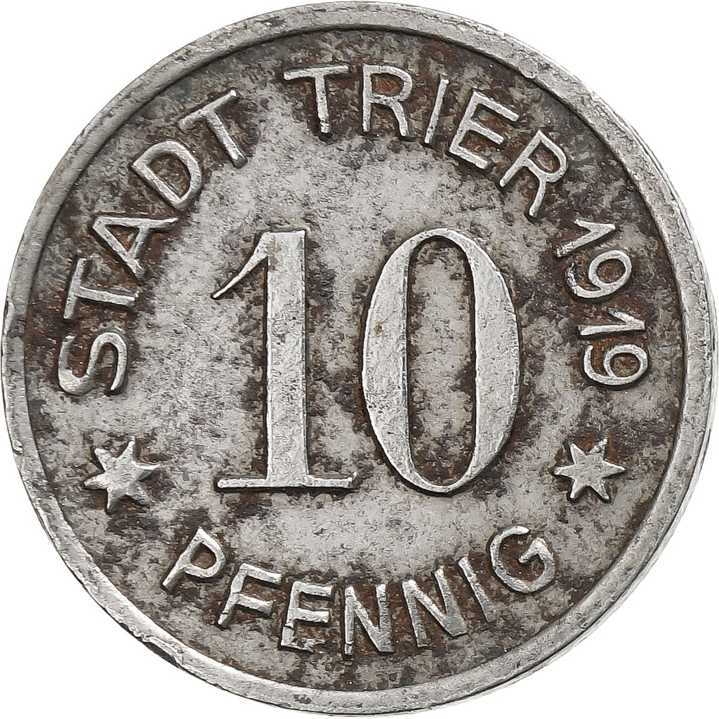 Germany, Stadt Trier, 10 Pfennig, 1919, AU(50-53), Iron