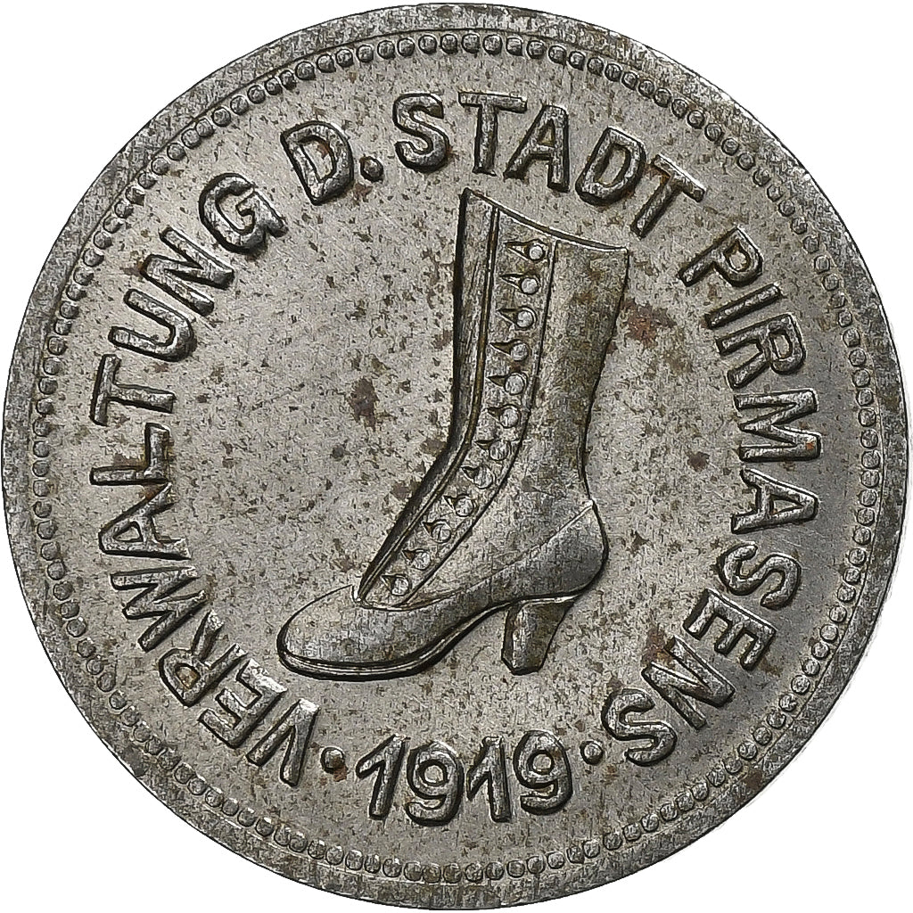 Germania, Stadt Pirmasens, 10 Pfennig, 1919, SPL-, Ferro