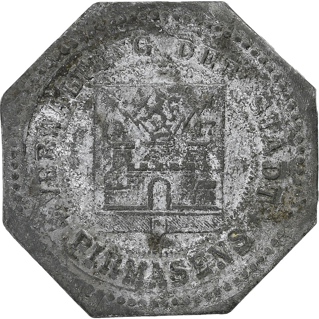 Niemcy, Stadt Pirmasens, 50 Pfennig, Undated (1917), VF(30-35), Cynk