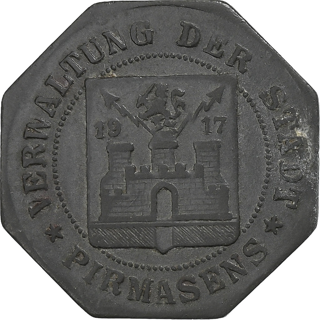 Deutschland, Stadt Pirmasens, 10 Pfennig, 1917, SS+, Zinc