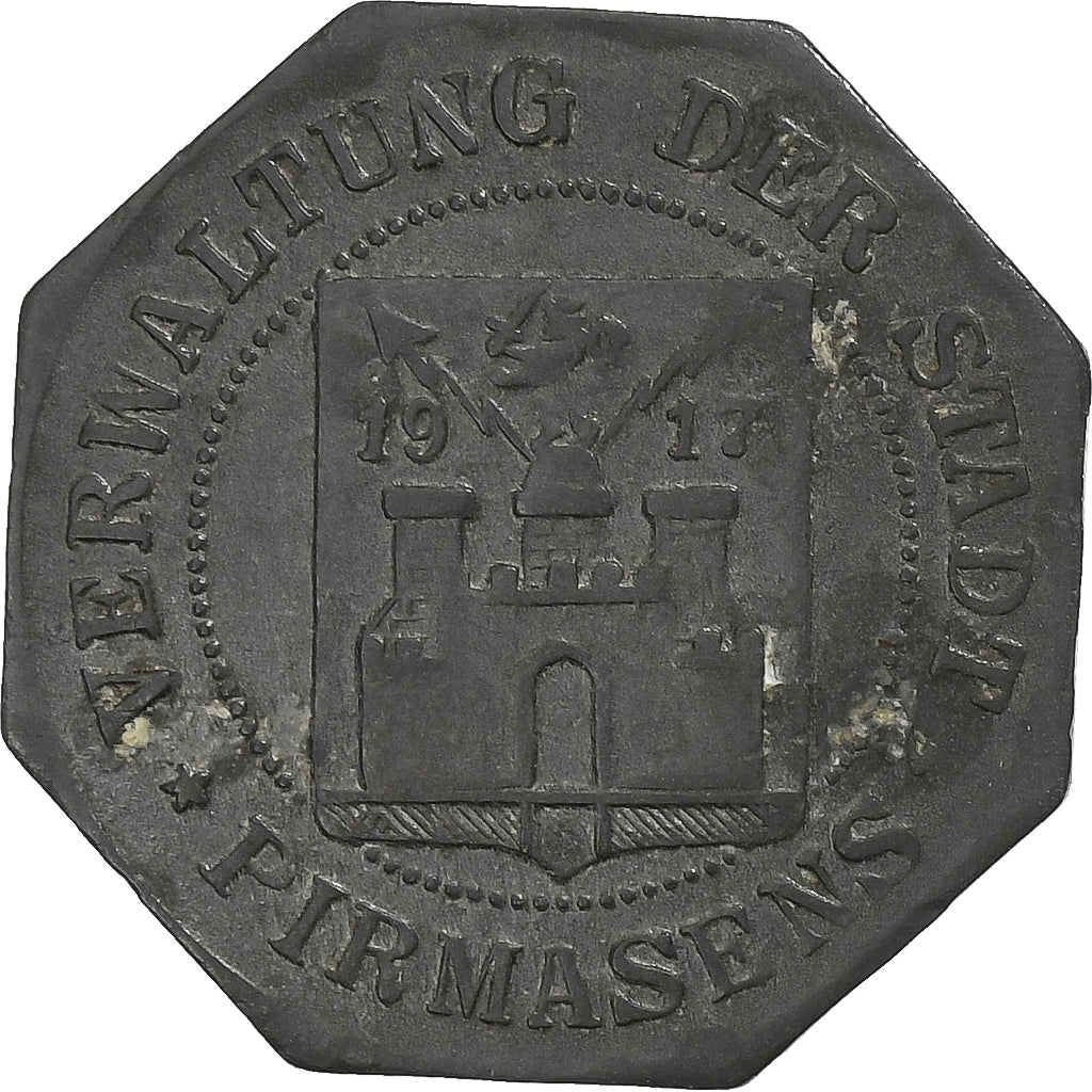 Allemagne, Stadt Pirmasens, 5 Pfennig, 1917, TTB+, Zinc