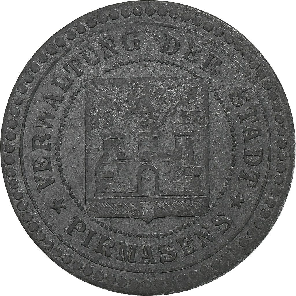 Deutschland, Stadt Pirmasens, 50 Pfennig, 1917, SS, Zinc