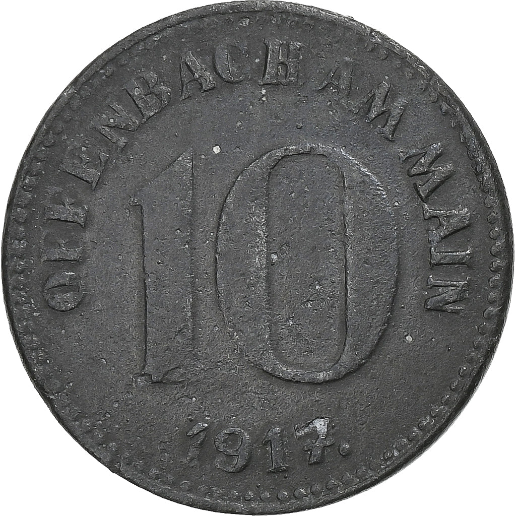 Niemcy, Stadt Offenbach am Main, 10 Pfennig, 1917, EF(40-45), Cynk
