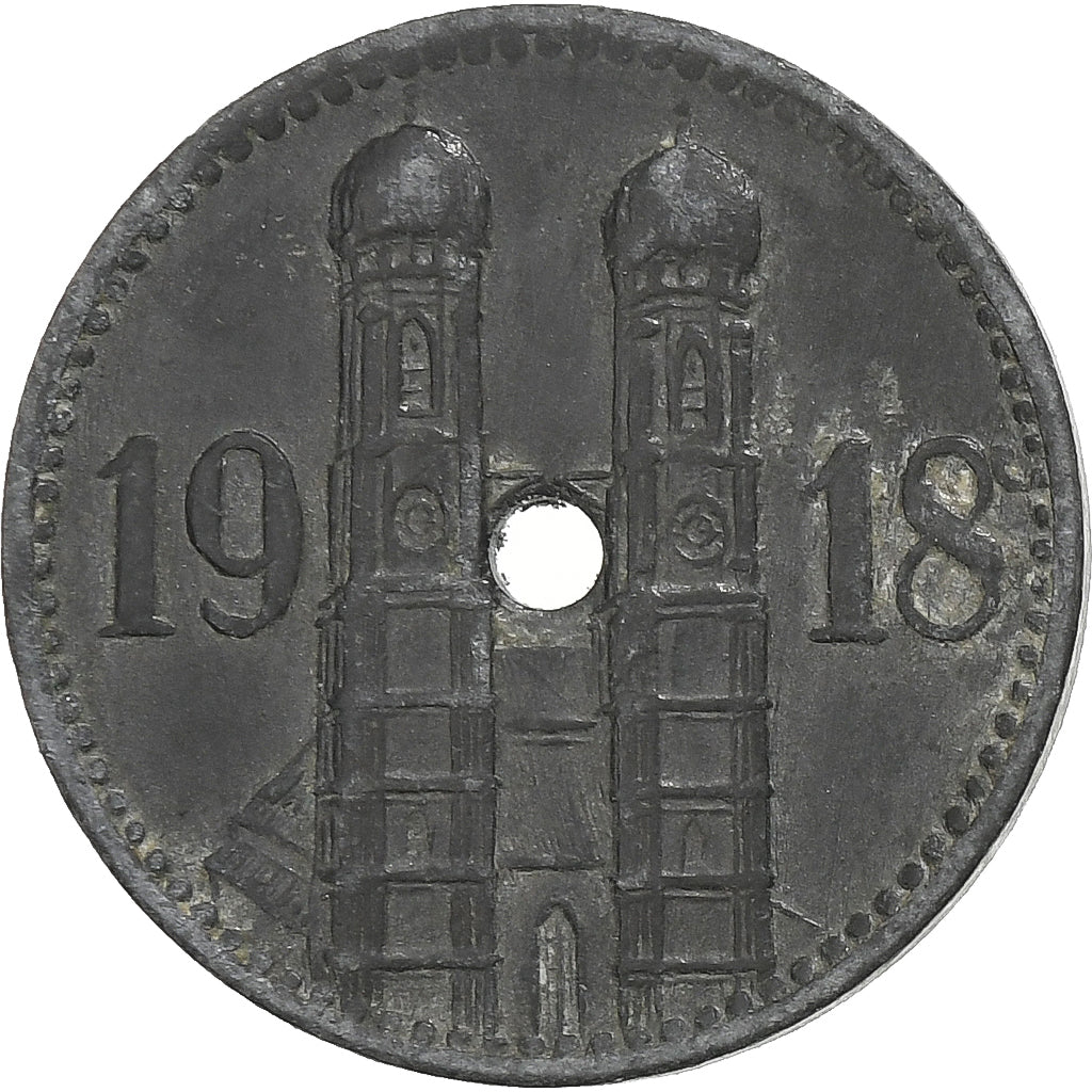Germany, Stadt München, 15 Pfennig, 1918, AU(50-53), Zinc