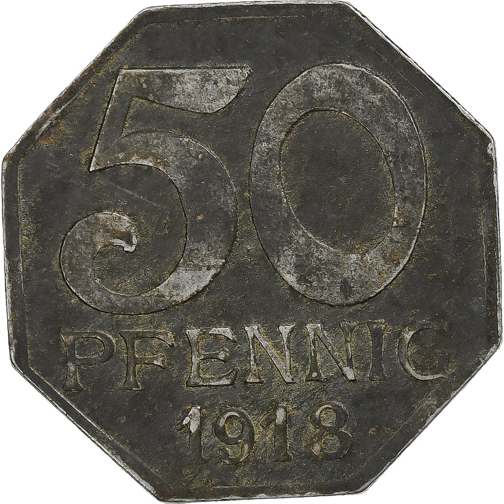 Niemcy, Stadt Maulbronn, 50 Pfennig, 1918, EF(40-45), Żelazo