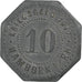 Duitsland, Stadt Hamborn, 10 Pfennig, 1917, ZF+, Zinc