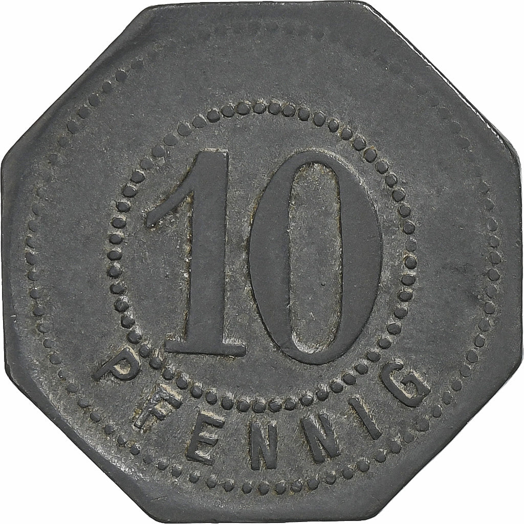 Duitsland, Stadt Hamborn, 10 Pfennig, 1917, ZF+, Zinc