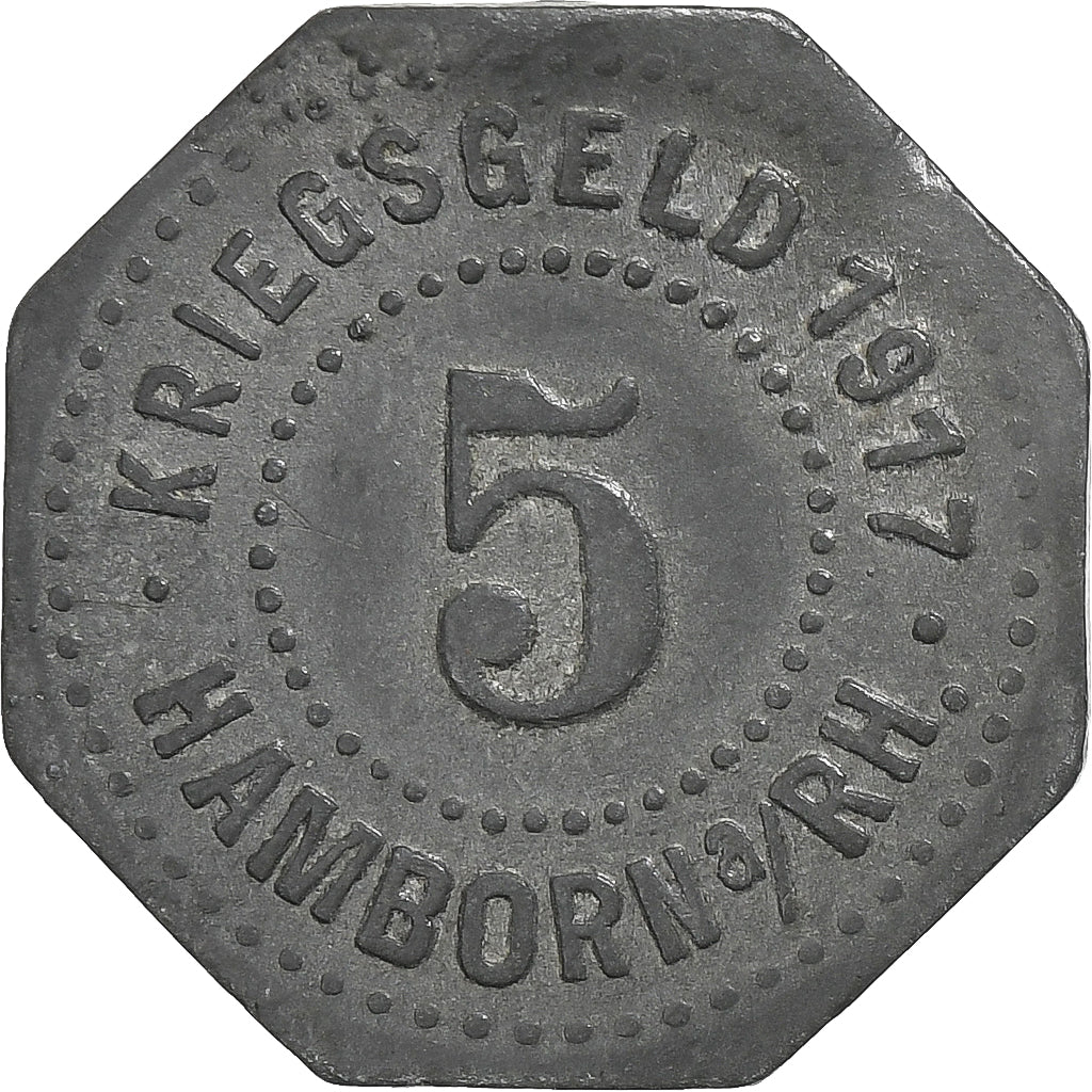 Germania, Stadt Hamborn, 5 Pfennig, 1920, BB+, Ferro