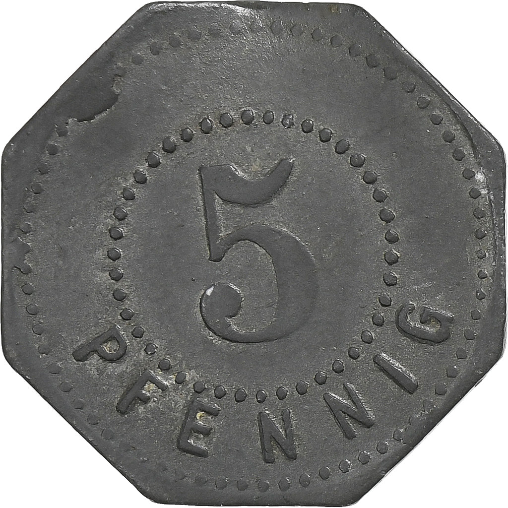 Germania, Stadt Hamborn, 5 Pfennig, 1920, BB+, Ferro