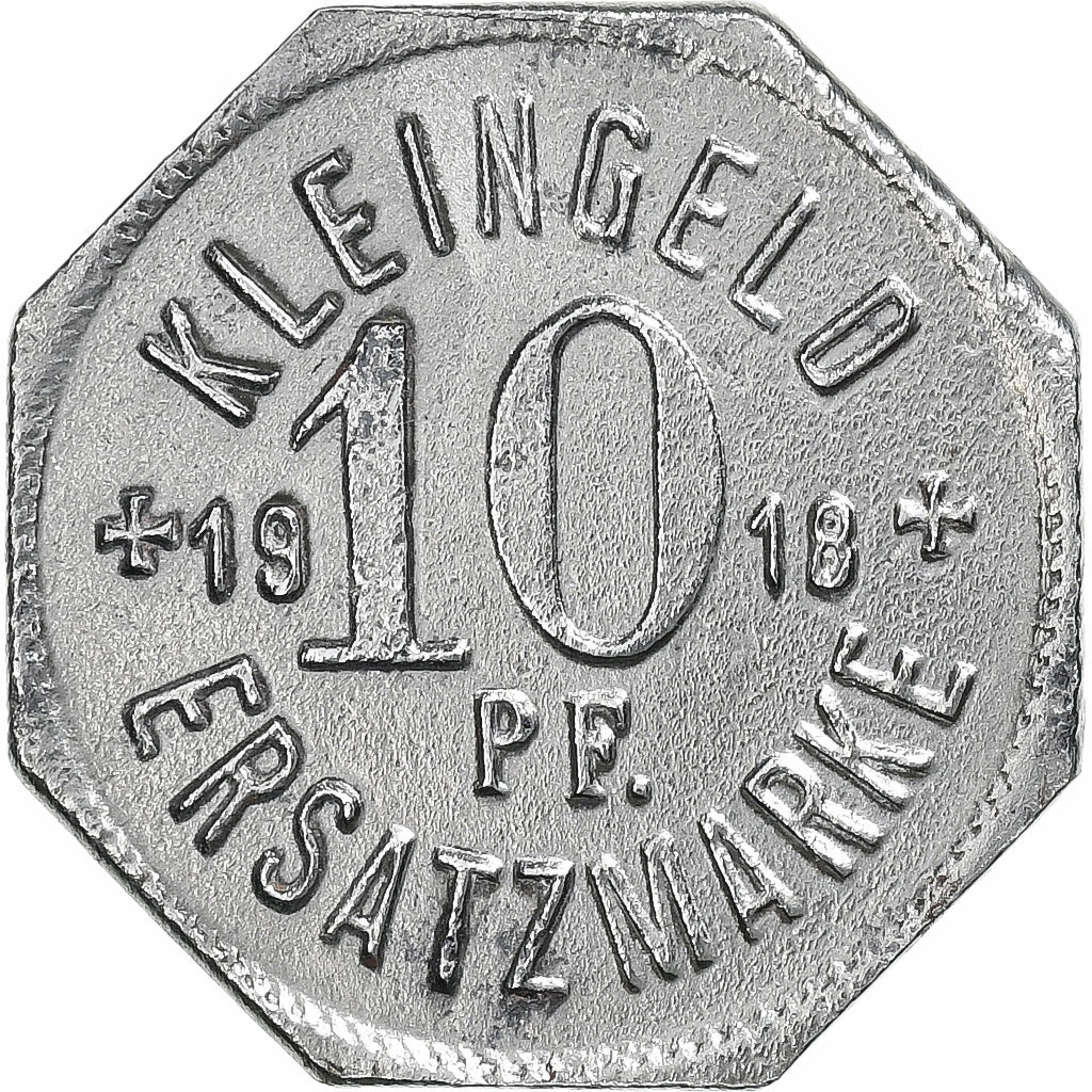 Germania, Stadt Schwäbisch Hall, 10 Pfennig, 1918, BB+, Zinco