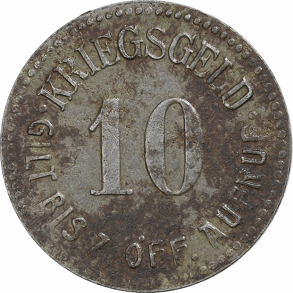 Germania, Stadt Glatz, 10 Pfennig, Undated (1919), BB, Zinco