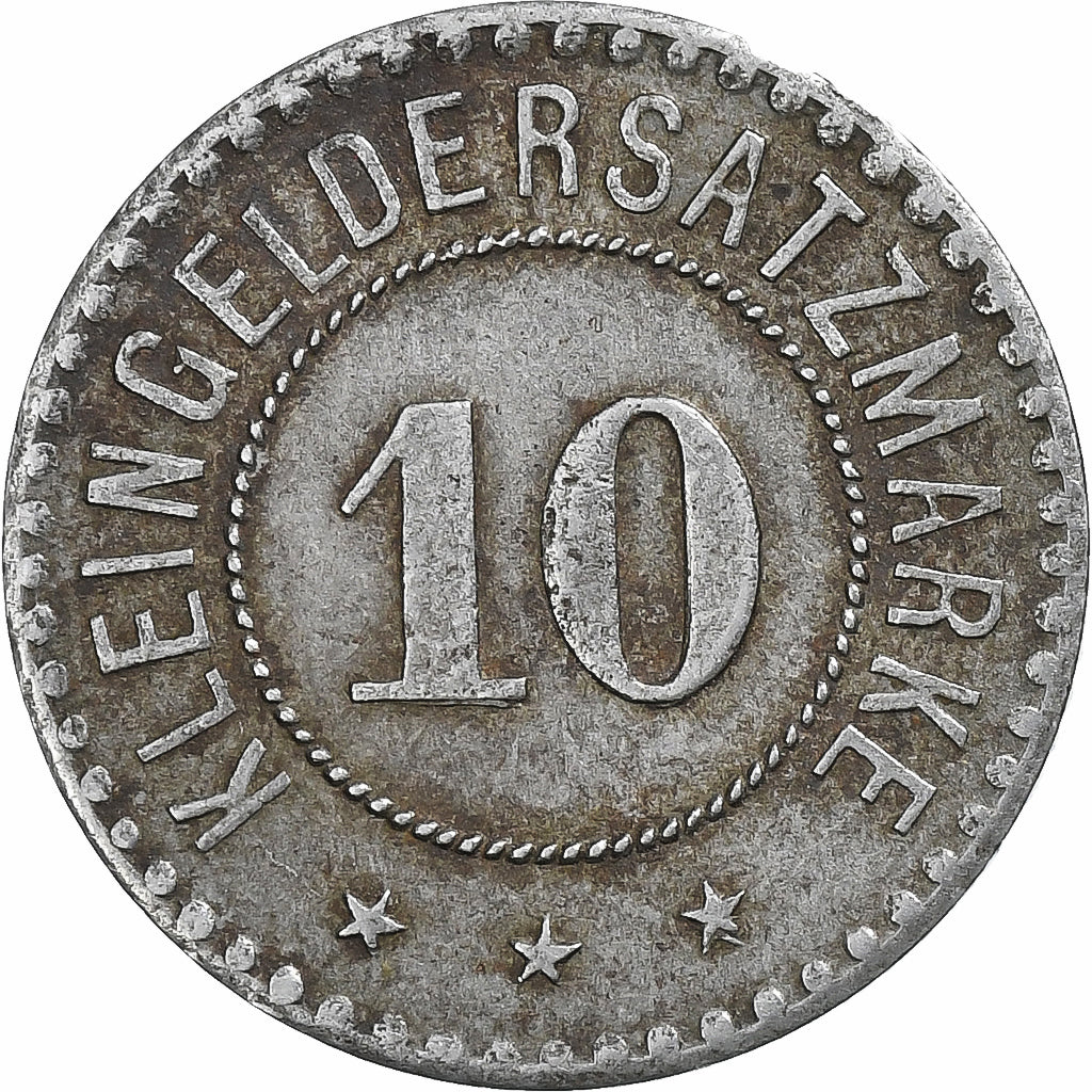 Germania, Stadt Giessen, 10 Pfennig, 1918, BB+, Ferro