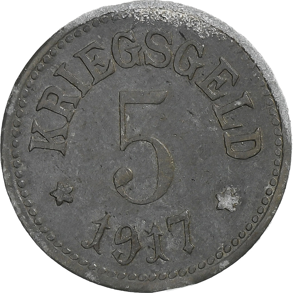 Duitsland, Stadt Gerolzhofen, 5 Pfennig, 1917, FR+, Zinc