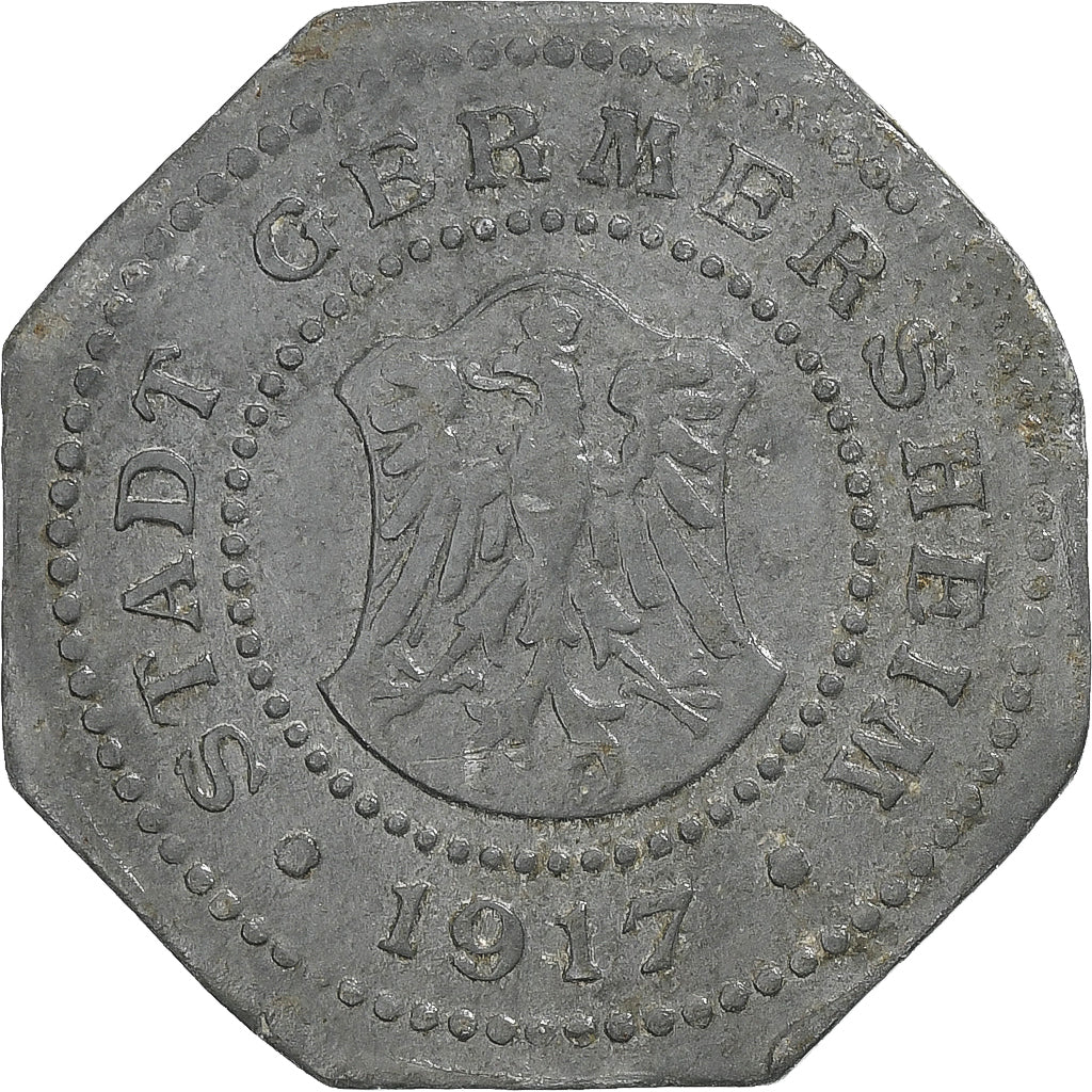 Duitsland, Stadt Germersheim, 50 Pfennig, 1917, ZF, Zinc