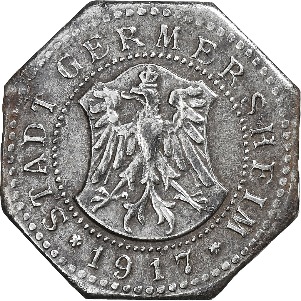 Deutschland, Stadt Germersheim, 10 Pfennig, 1917, SS+, Iron