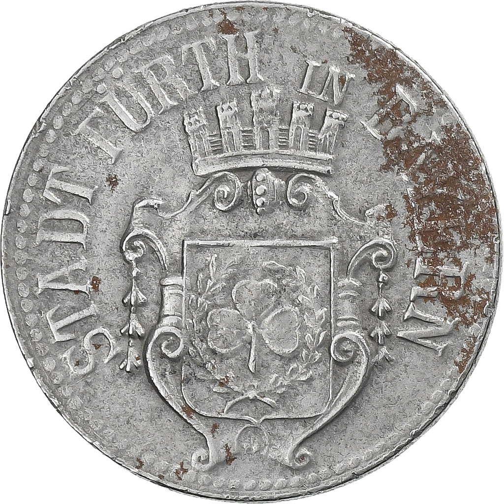 Duitsland, Stadt Fürth in Bayern, 10 Pfennig, 1917, ZF+, Iron