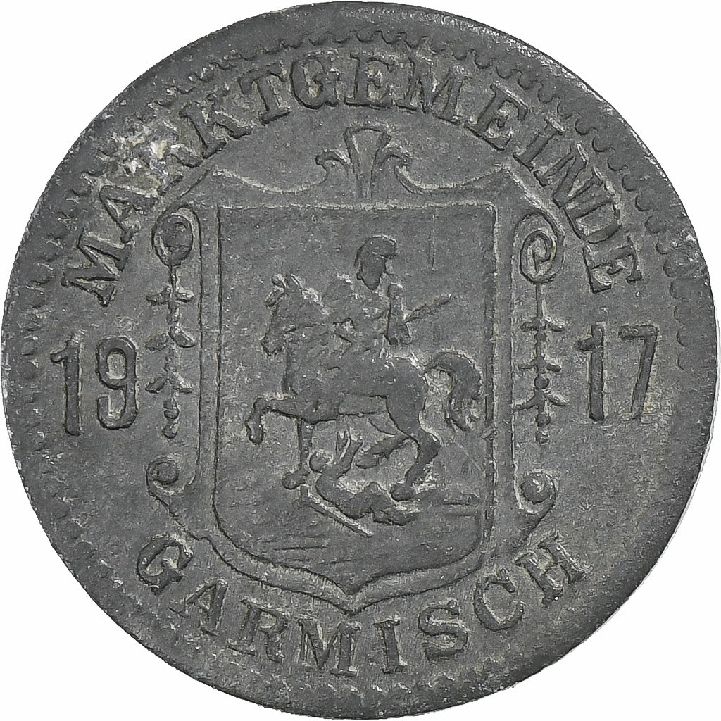 Deutschland, Stadt Garmisch, 5 Pfennig, 1917, SS+, Zinc