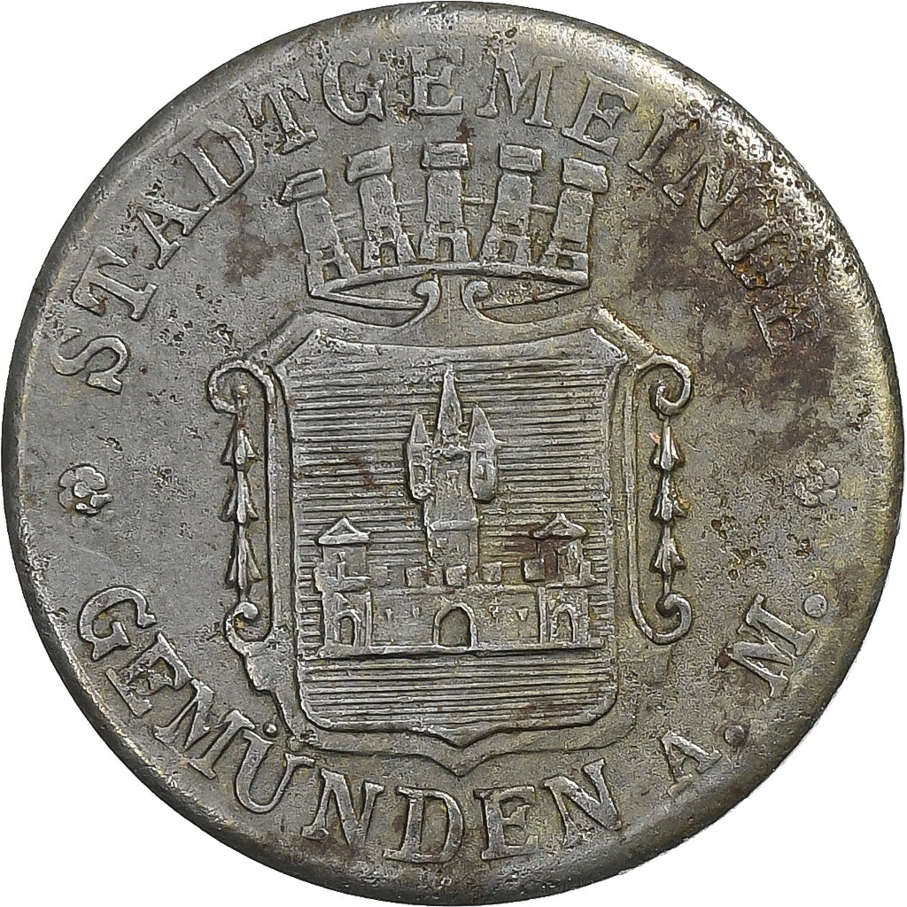 Germania, Stadt Gemünden am Main, 5 Pfennig, BB+, Ferro