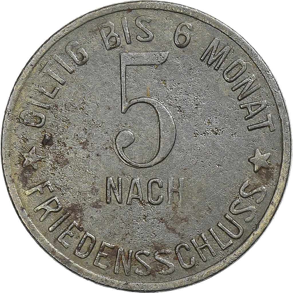 Germania, Stadt Gemünden am Main, 5 Pfennig, BB+, Ferro