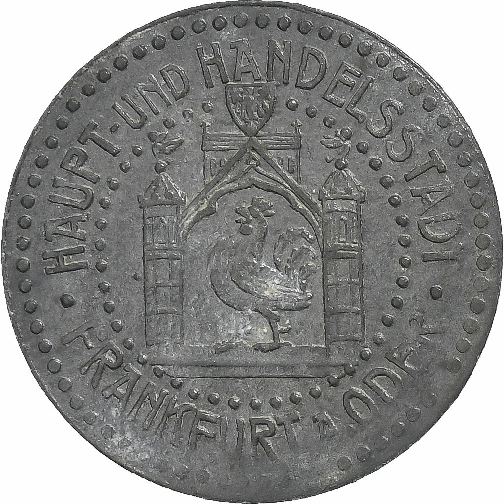 Germania, Stadt Frankfurt an der Oder, 5 Pfennig, 1917, BB+, Zinco