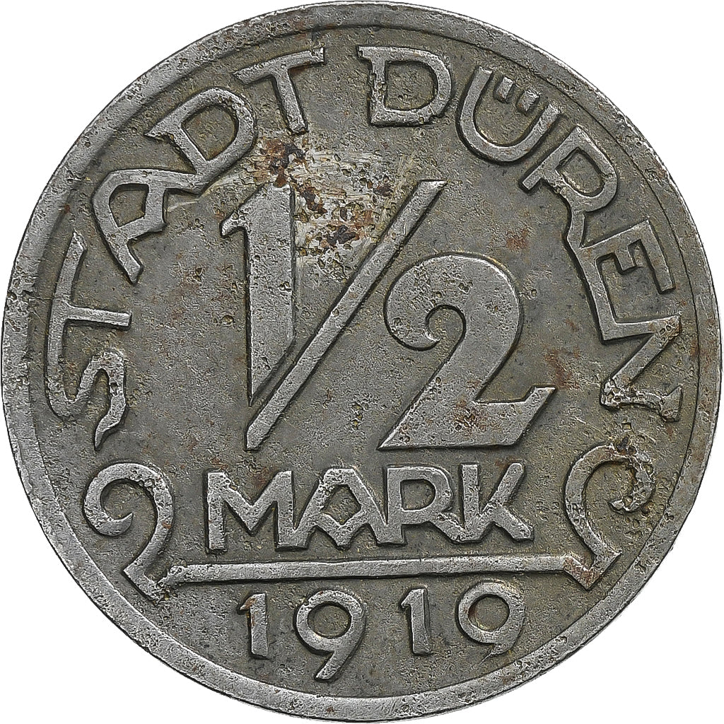 Germania, Stadt Düren, 1/2 Mark, 1919, SPL-, Ferro