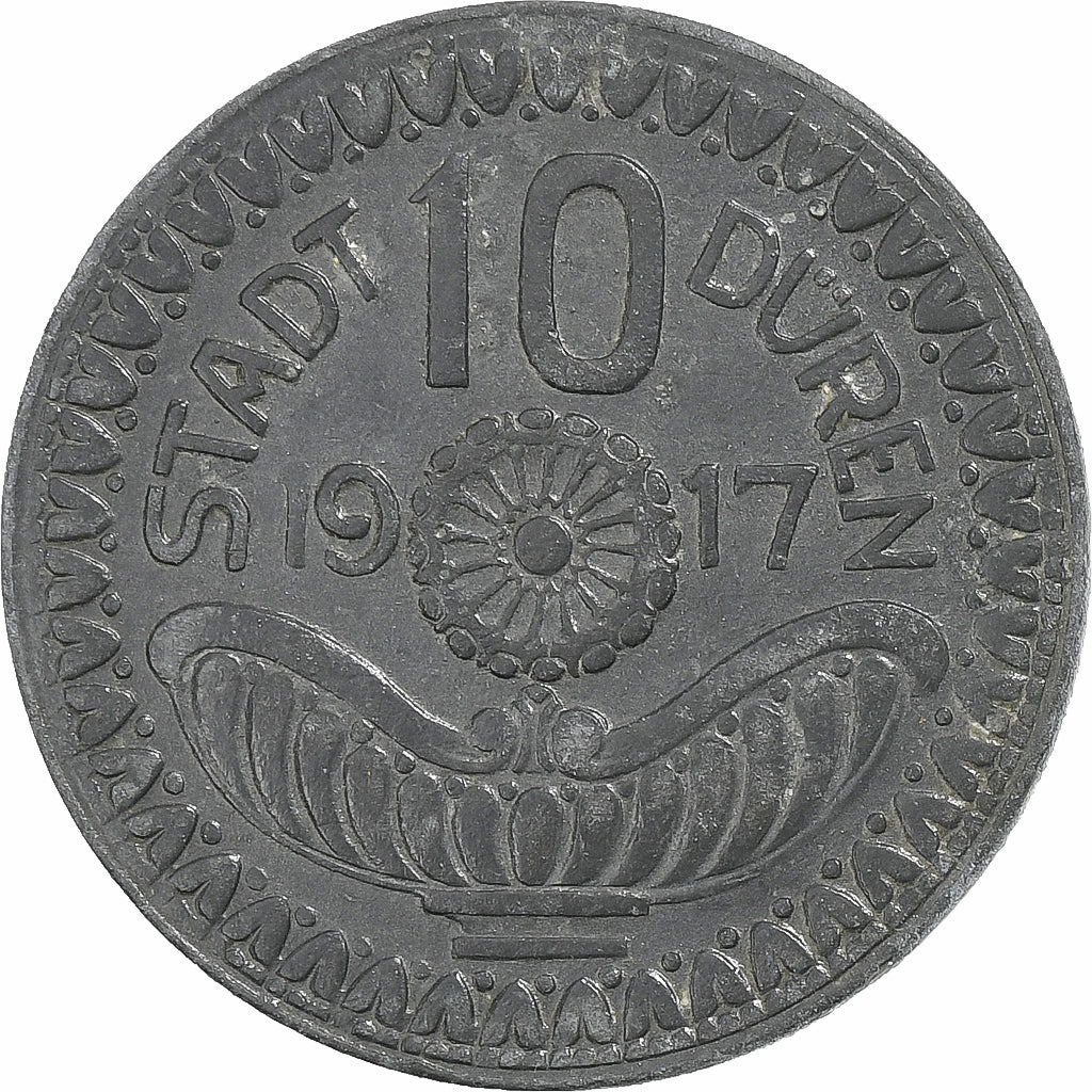 Alemanha, Stadt Düren, 10 Pfennig, 1917, AU(55-58), Zinco