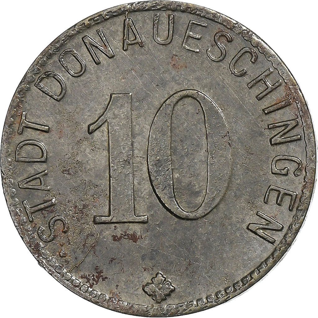 Germania, Stadt Donaueschingen, 10 Pfennig, 1918, SPL-, Ferro