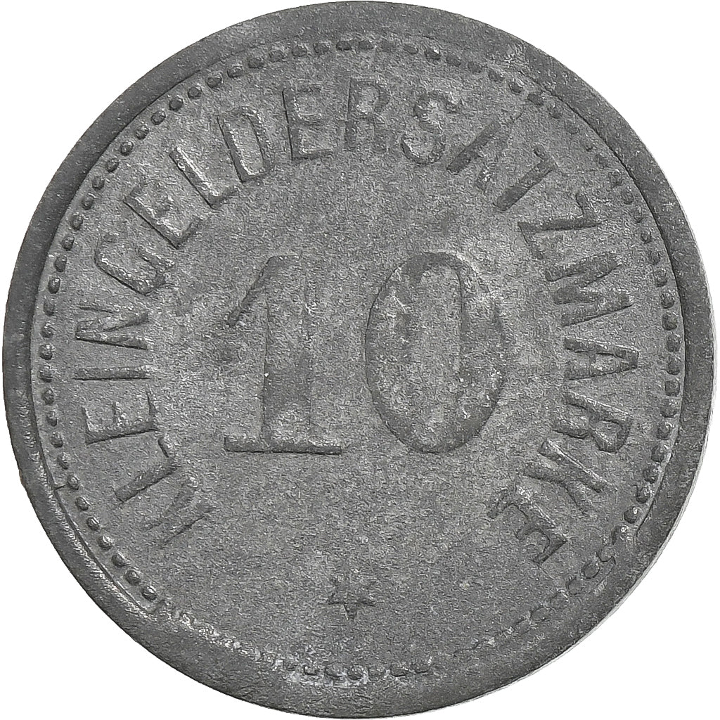 Germany, Stadt Darmstadt, 10 Pfennig, 1919, AU(50-53), Zinc