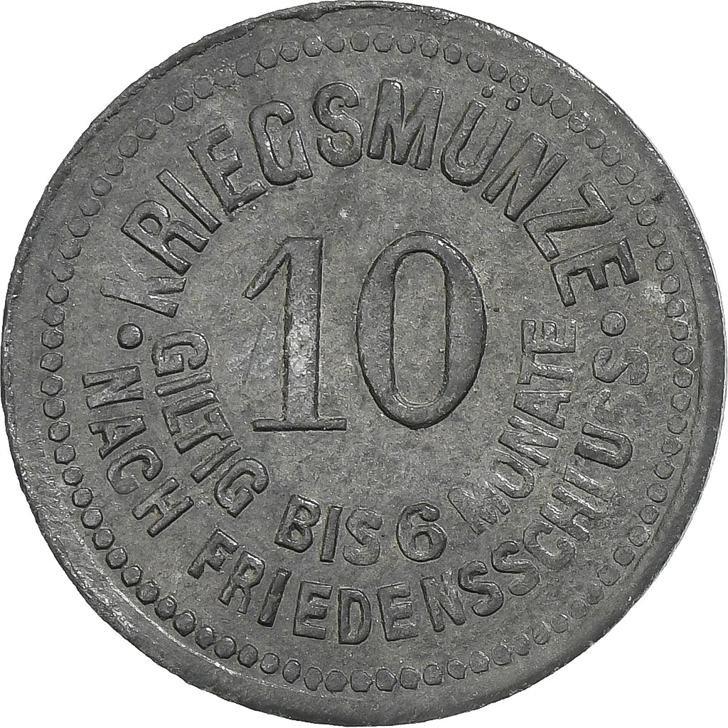 Germania, Stadt Deggendorf, 10 Pfennig, 1917, BB+, Zinco