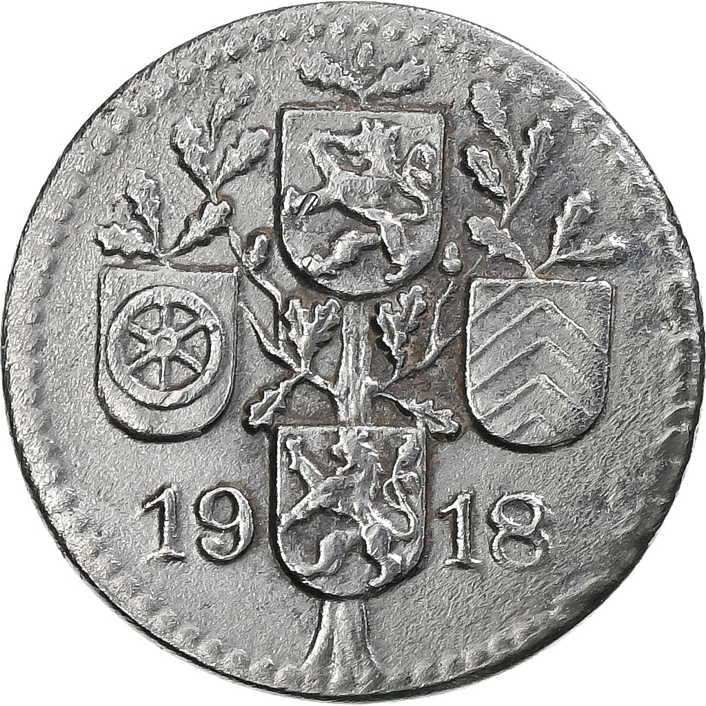 Alemanha, Stadt Dieburg, 5 Pfennig, 1918, AU(50-53), Ferro