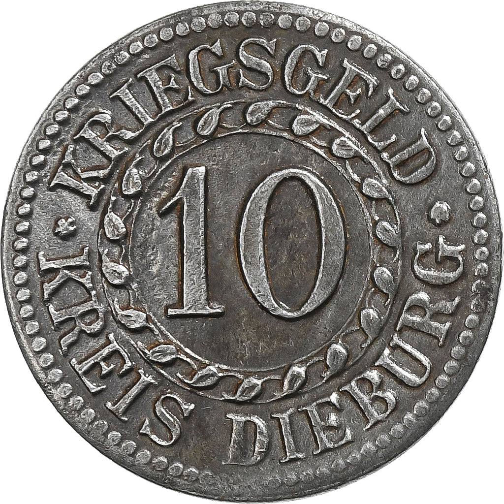 Germania, Stadt Dieburg, 10 Pfennig, 1918, SPL-, Ferro