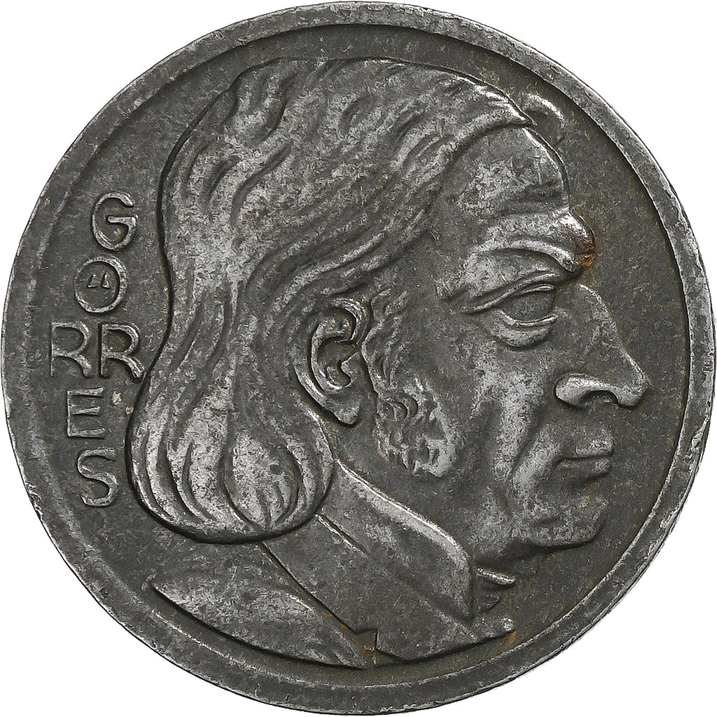 Niemcy, Stadt Coblenz, 25 Pfennig, 1921, Johann Joseph von Görres, AU(55-58)